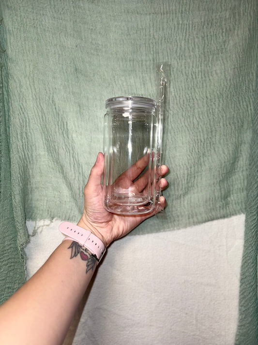16oz Acrylic Tumblr with Clear Lid